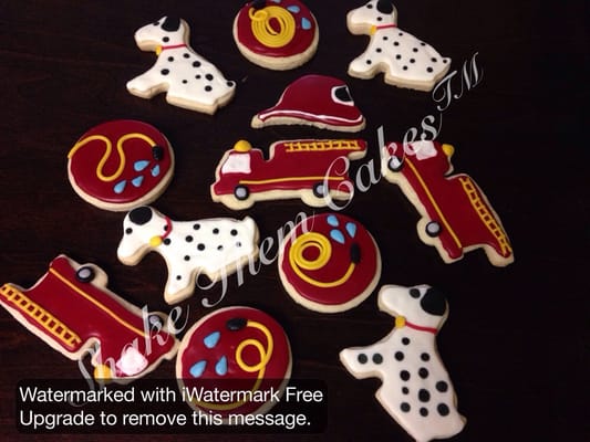 Firefighter themed sugar cookies.