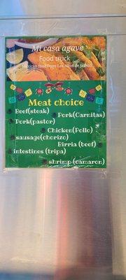 The meat options they have