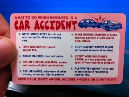 Tips on what to do if you've been in an car accident.