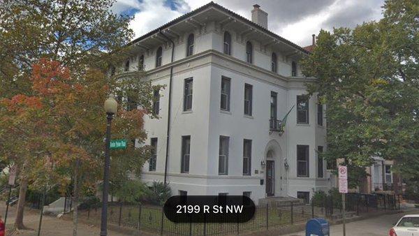 Zambian Embassy in DC, on the corner of R St NW & 22nd St NW