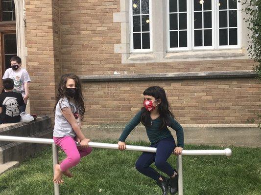 Kids playing during lunch break (mine is on the right)