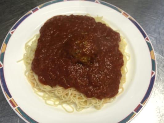 Spaghetti with meatball