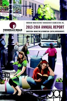 ANNUAL REPORT DESIGN for the Fordham Road Business Improvement District, Bronx, NY. 20 pages, 6"x9", 4/color.