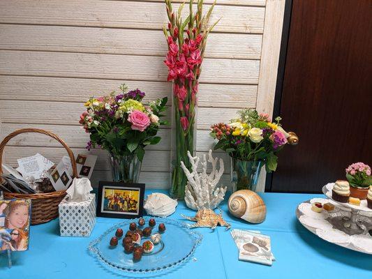 Dessert Table set up (we provided decor)