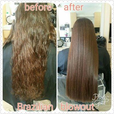 Brazilian blowout before and after picture