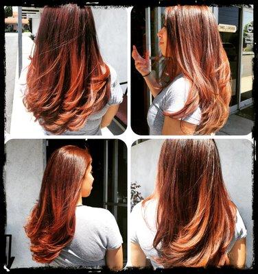 Actual client. Rose/gold sombré.