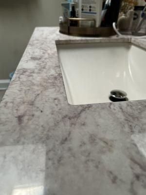 Clean bathroom counter