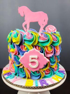 Rainbow Horse Cake