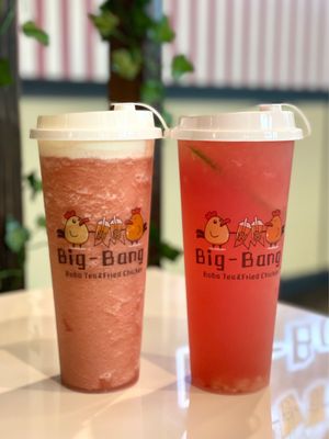 strawberry energy (left) & watermelon lychee (right)