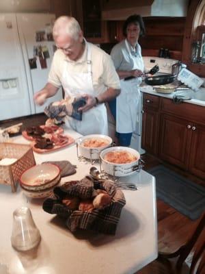 Jim and Margaret doing what they do best!