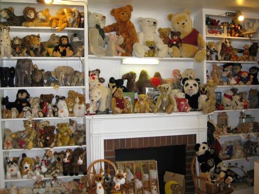 The "Great Wall of Steiff" we stock over 500 different pieces of Steiff at all times.