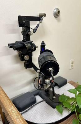 An antique eye exam machine.