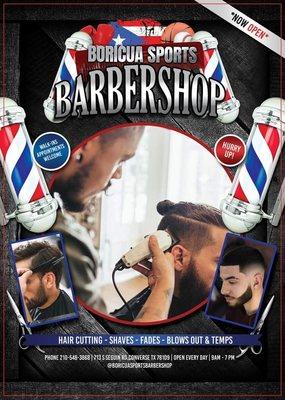 Boricua Sports Barbershop - Hair Cutting - Shaves - Fades - Blowouts & Temps