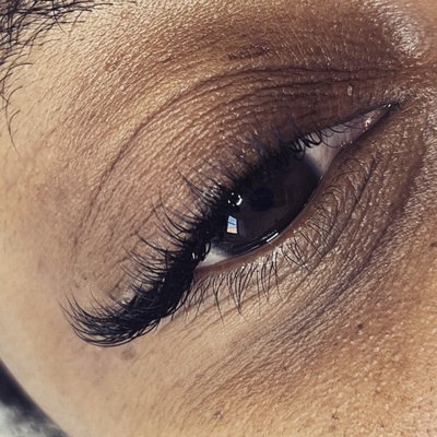 Winged and short lashes