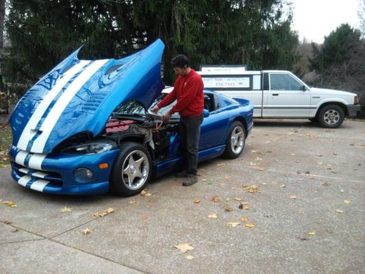 Jump start, Battery install on the spot.