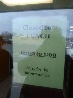 Closed for lunch