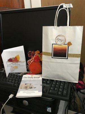 Gift bag, Daily Bread Devotional and crafts!