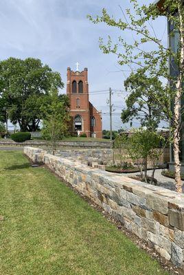 A view of a church from the front entry area.