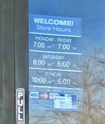 Store hours