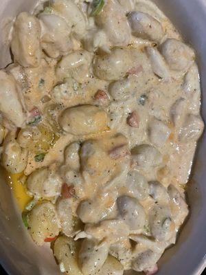 Gnocchi with crab and Gorgonzola