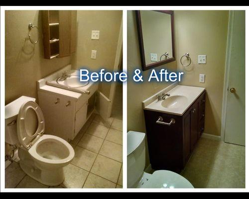 Before/After pic Bathroom remodel  Thousands Oaks Bathroom Remodeling