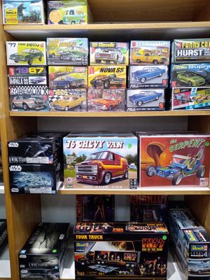 Good selection of plastic model kits.