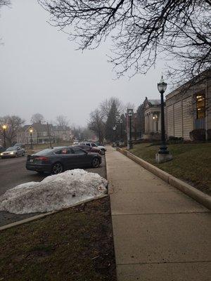 Street parking and entrance