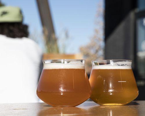 A farmhouse sour beer and a wild ale.