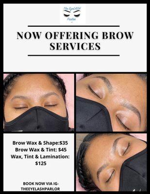 Brow wax, tint & lamination