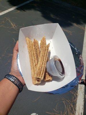 2 for $5 Churros, comes with chocolate sauce (7/31/19)