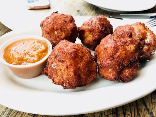 Fried mac and cheese balls.