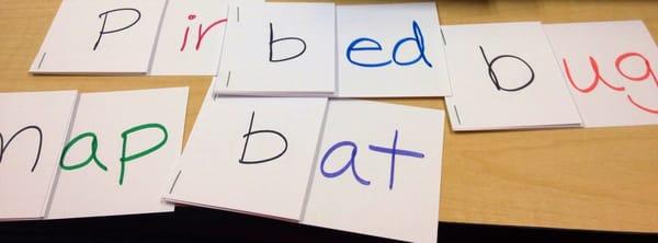 Short vowel flip word cards.