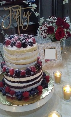 Triple berry naked cake from the Publix Creekside Bakery