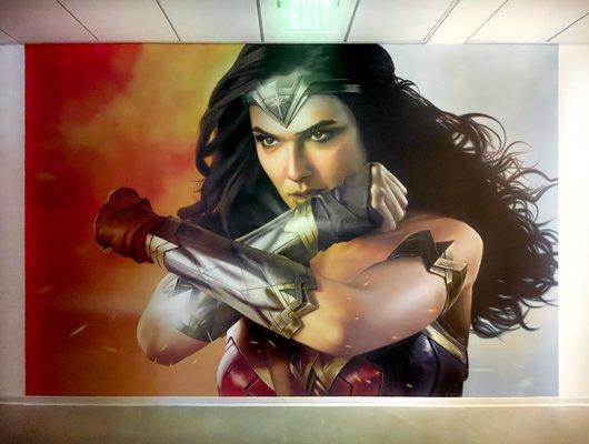 Hand-painted Wonder Woman Mural for Production Studio, Beverly Hills, CA