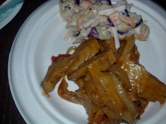 "ribs" and coleslaw