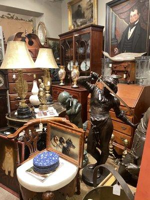 Acanthus Antiques, inside our brick and mortar location