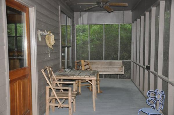 Front Screened Porch at the Meadow Cabin