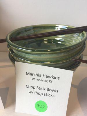 unique chop stick bowl with a resting place for chop sticks