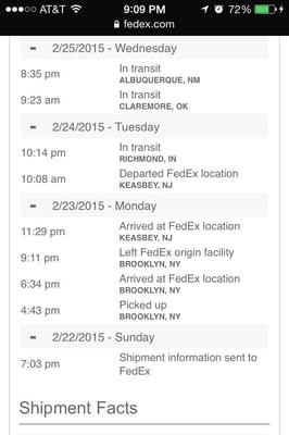 Order was to be here the 25th the latest and it's the 26th and still in transit.