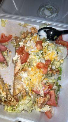 Gringo Taco - crunchy chicken taco loaded with lettuce and cheese and tomato