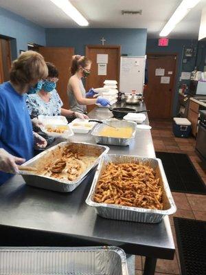 Hot meals are provided 4 nights a week, onsite and thru distribution teams Weekly average is 1,000 meals a week. All is free.