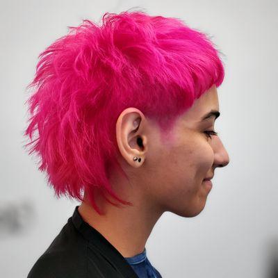 Vivid Color with an Edgy Haircut