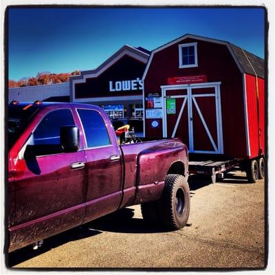 Millersheds.com is contracted through the builders of lowes and home-depot to move their display sheds