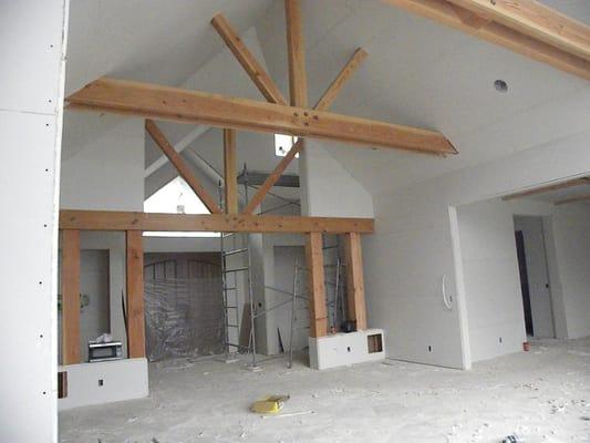 Wow look at those trusses & super high ceiling. Nice Work!!