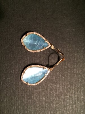 Apatite and diamond earrings