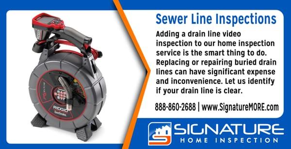 Sewer Line Inspections available for only $199 when ordering with your home inspection