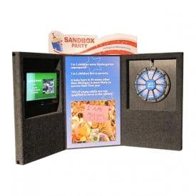 Embed a TV monitor and prize wheel in your Trade Show Display!