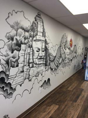 There's no other shop I've seen with this customized mural. What a great piece of work.