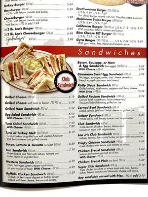 Menu ~ Sandwiches