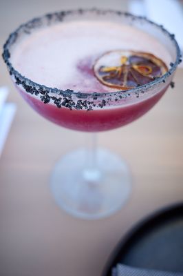 "Kilauea" (Milagro blanco tequila, mezcal, house made hibiscus tea, grapefruit, agave)